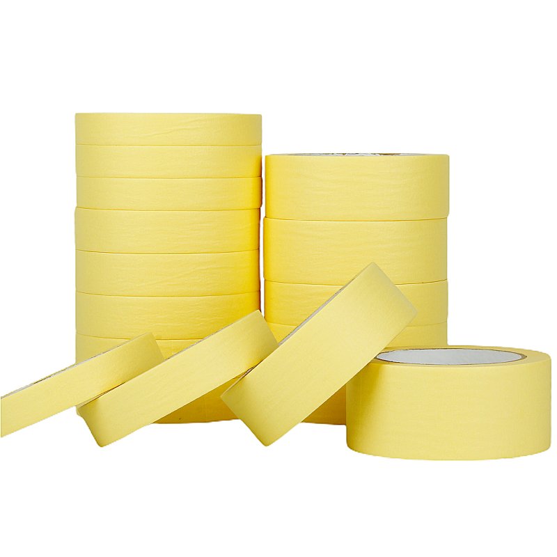 Factory Production Of Durable Yellow Masking Paper Tape Automotive Tape For Overseas Car Repair Market