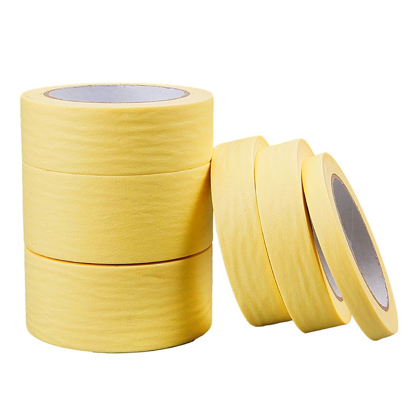Factory Production Of Durable Yellow Masking Paper Tape Automotive Tape For Overseas Car Repair Market
