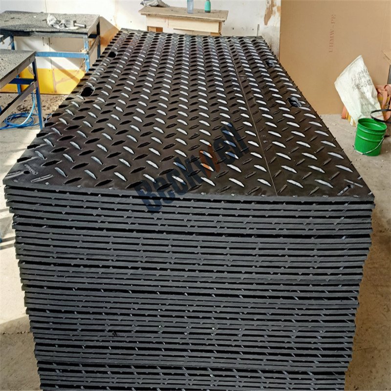 4x8 HDPE Plastic Temporary Trackway Pathway Roadway Access Ground Protection Mats Big Diamond Cleat Cut to Size