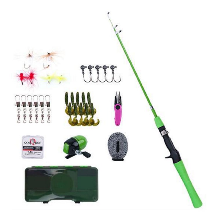 Newbility portable children fishing set box rod combo wholesale EVA handle telescopic fishing rods combo