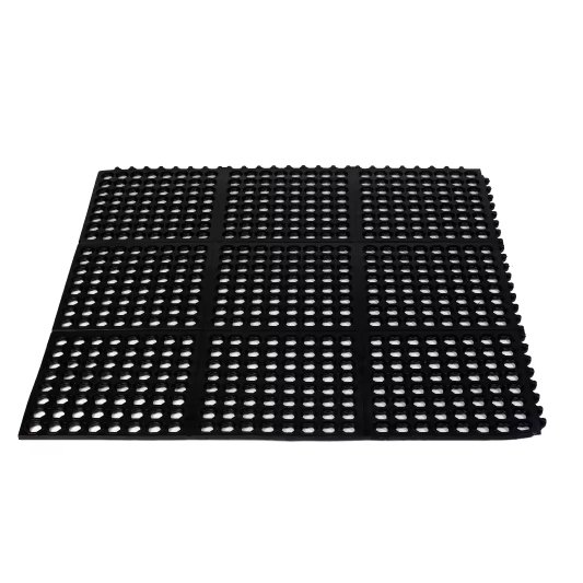Anti Fatigue Mat Rubber Flooring Mat with Holes Nonslip Outdoor Playground Grass Grow Rubber Mat