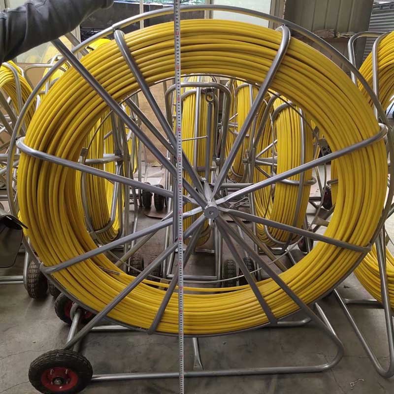 8-16mm wheeled fiberglass duct rodder cable duct rodding for sale detectable duct rodder with repair kit