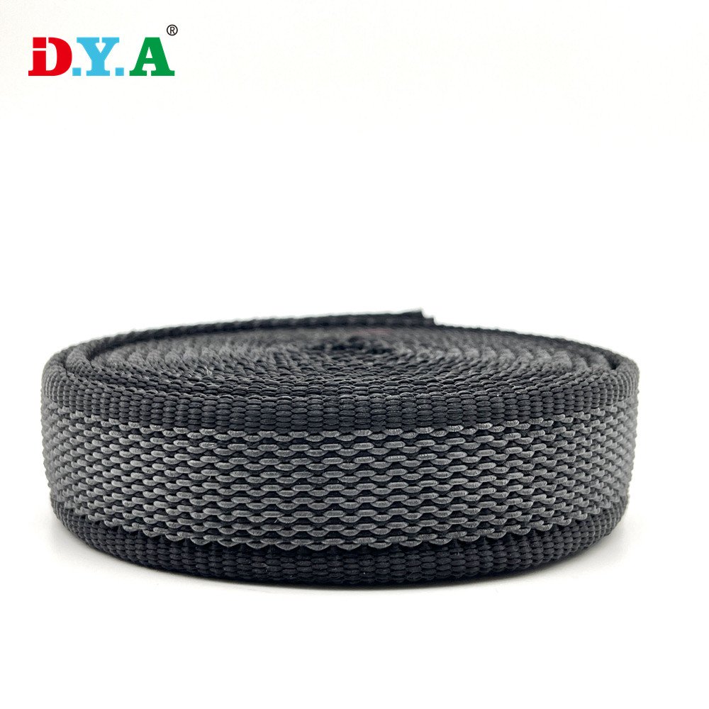 Custom Color 25mm Silicone Webbing Tape Non Slip Silicone Grip Polypropylene Webbing for Dog Collar Leash