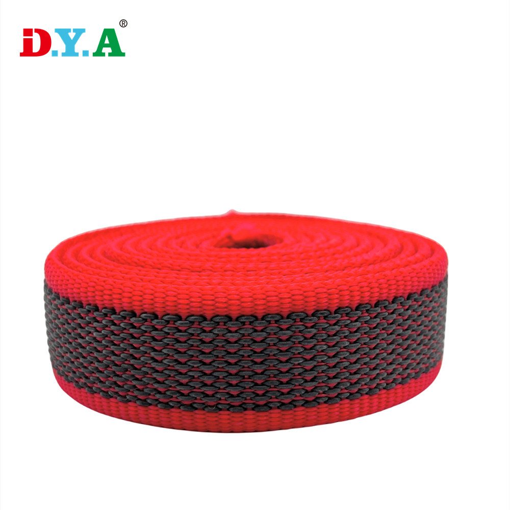 Custom Color 25mm Silicone Webbing Tape Non Slip Silicone Grip Polypropylene Webbing for Dog Collar Leash