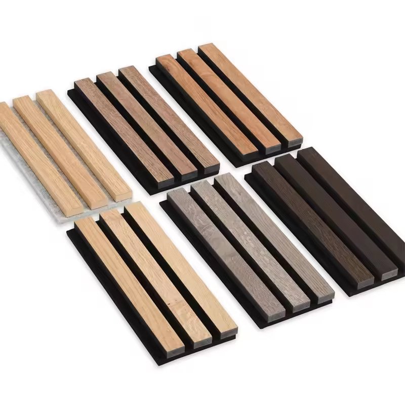 with light strip akupanel mdf rubber sheet Decorative Soundproof diffuser board wood slat wall panel