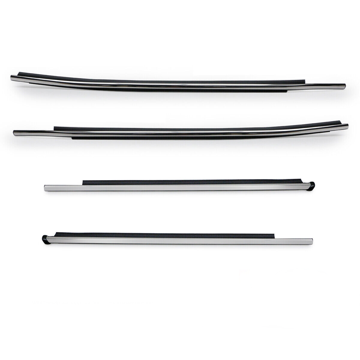 4 Pcs Car Outer Door Window Moulding Trim Weatherstrip Seal Belt Compatible for Toyota Hilux Revo 4 door 2016-2020