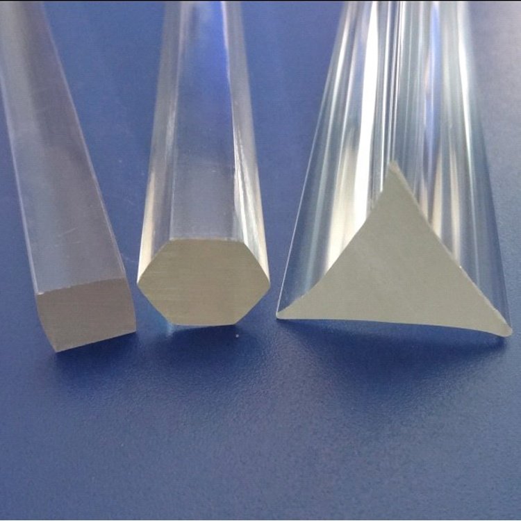 Clear plastic square acrylic rod
