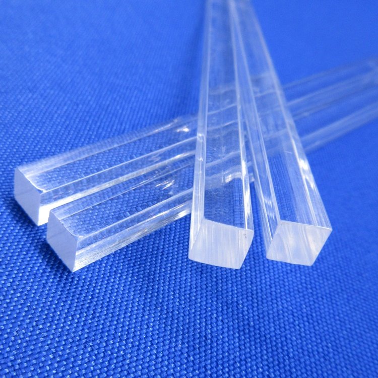 Clear plastic square acrylic rod