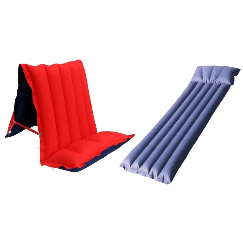 New Product Home Car Travel Soft Flocking Adult Inflatable Foot Pad Pillow Pad Inflatable Air Cushion Camping Outdoor