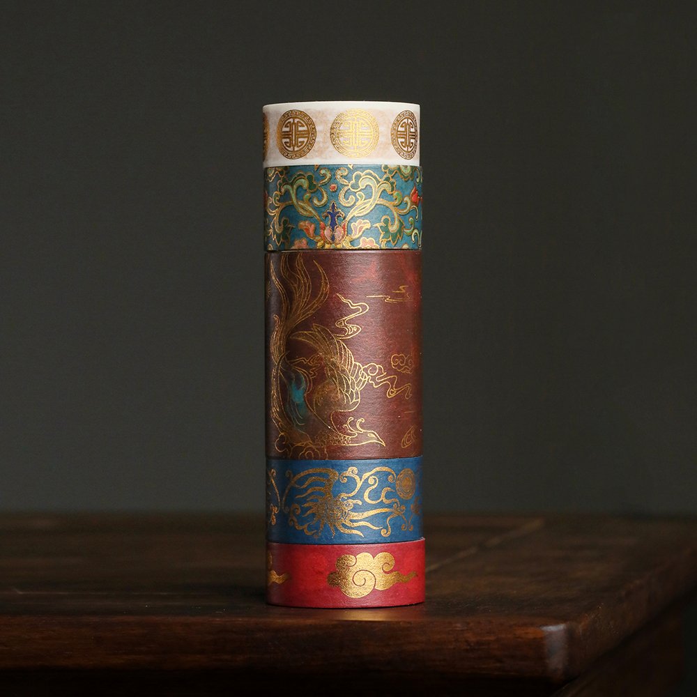 Washi tape, dragon and phoenix national style series of cultural and creative handbook tape