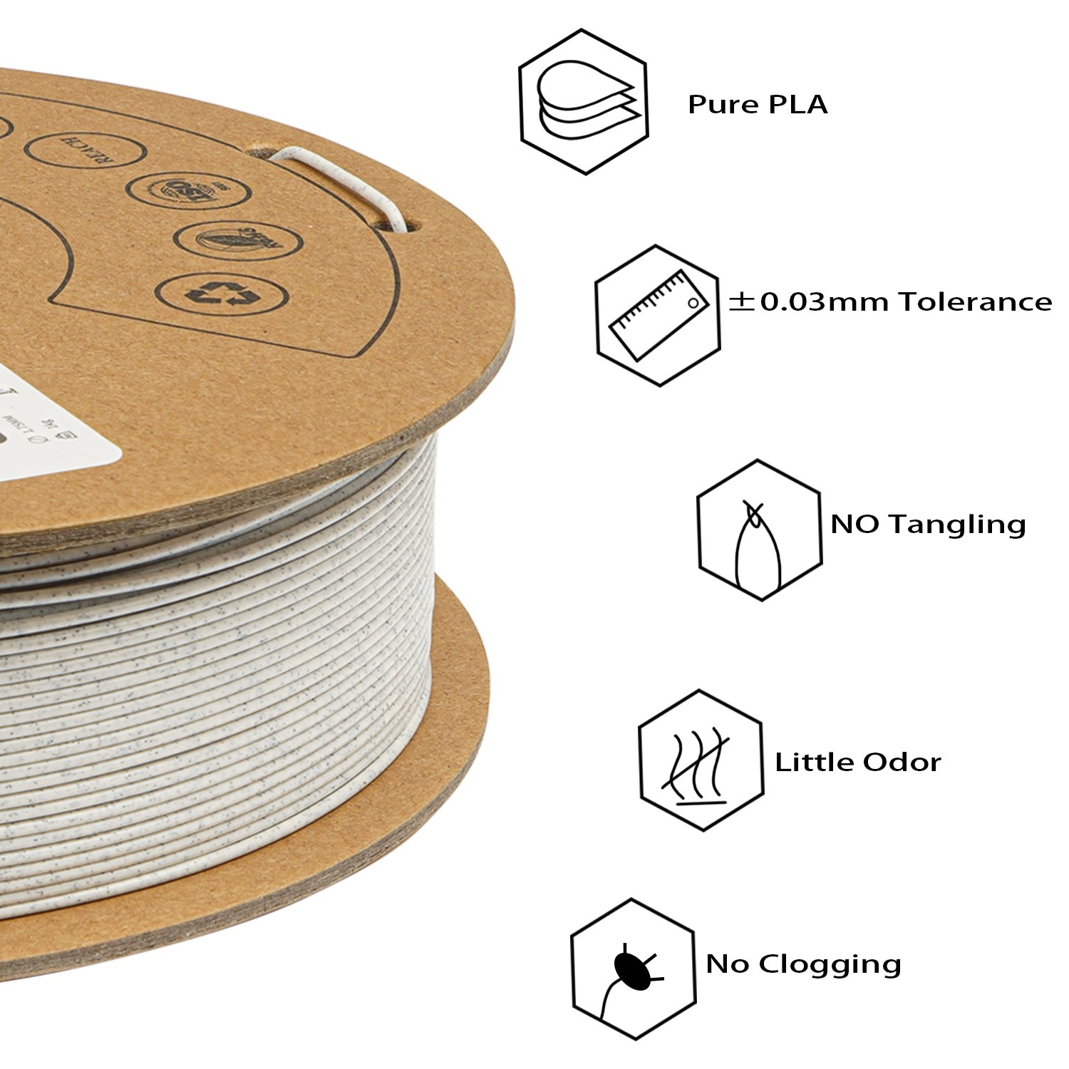 Wuhu R3D Marble Filament 3d Printer PLA 1KG/Spool Neat Winding Eco Plastic
