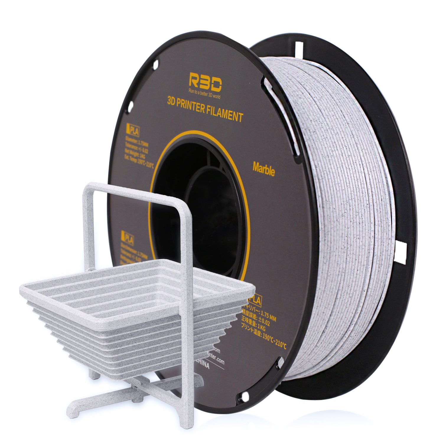 Wuhu R3D Marble Filament 3d Printer PLA 1KG/Spool Neat Winding Eco Plastic