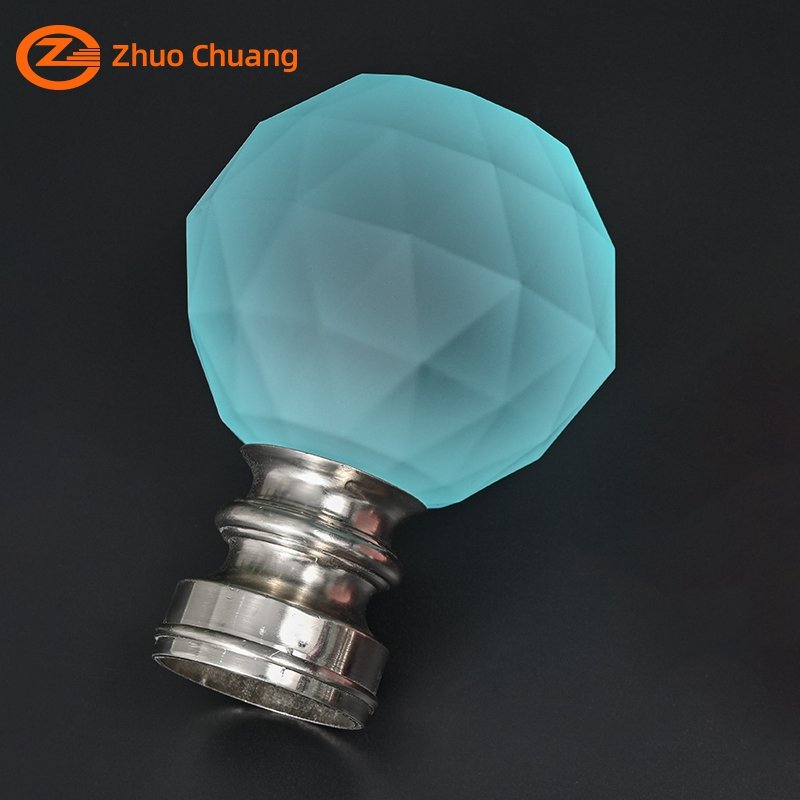 China Factory Customization Curtain Rod Set Crystal Ball Finial Colorful Curtain Rod Accessories Acrylic Curtain Finial Rods