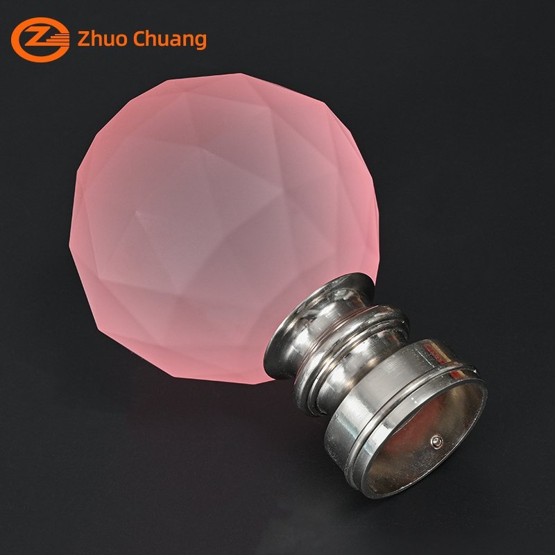 China Factory Customization Curtain Rod Set Crystal Ball Finial Colorful Curtain Rod Accessories Acrylic Curtain Finial Rods