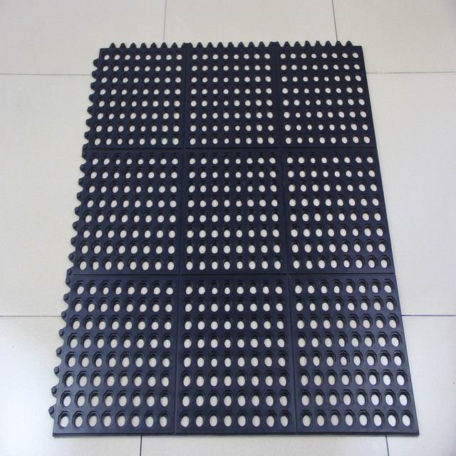 Anti-Fatigue Kitchen Rubber Mat Interlocking Design with Custom Cutting and Moulding Processing Service