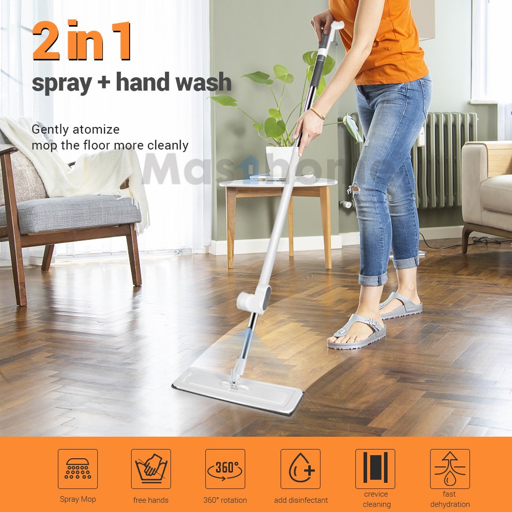 Masthome Microfiber Floor Spray Dust Flat Magic Mop for Home Kitchen Cleaning
