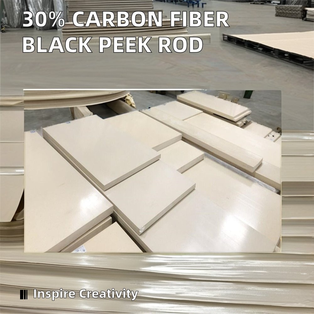 30% Carbon Fiber Filled Black PEEK Plastic Rod High Temperature Resistance Product Category Plastic Sheets