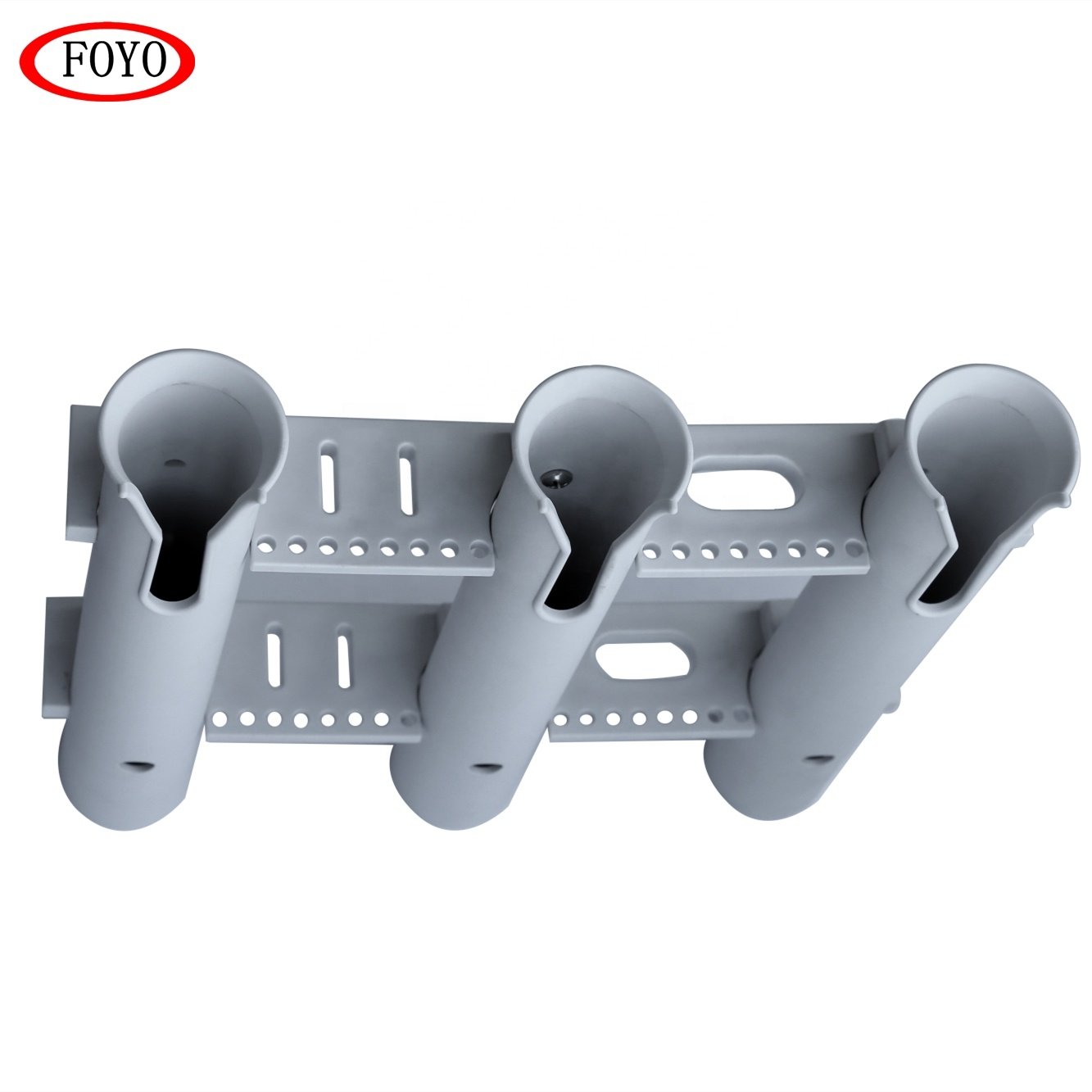 Foyo New Arrival Boat Parts Marine Fishing Accessories White 3 Tube Plastic Rod Holder Side Mount for Yacht
