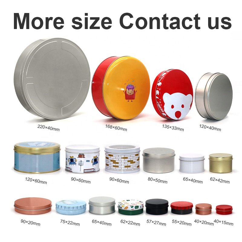 2 oz 4 Oz 8 Oz 16 Oz White Black Candle Tins Round Containers For Candles Metal Tin Jars With Lid For Diy Making Candles