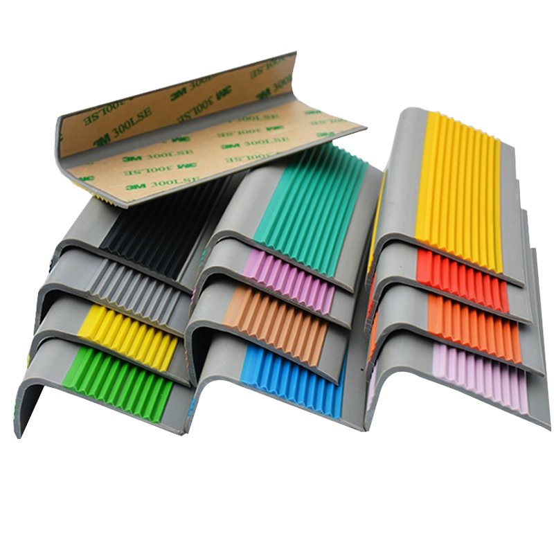 colorful indoor non-slip plastic step cover pvc vinyl rubber stair treads