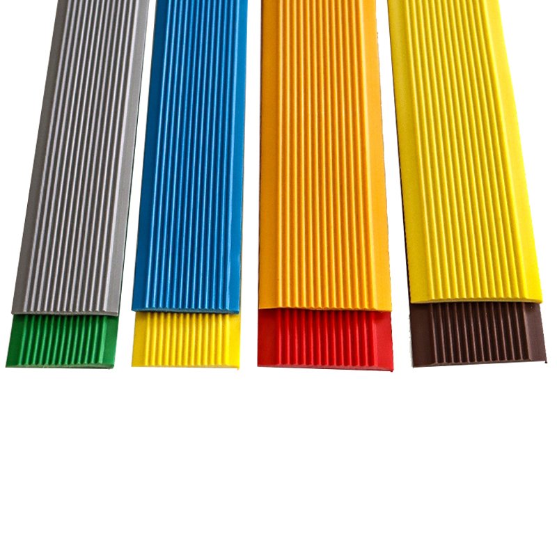 colorful indoor non-slip plastic step cover pvc vinyl rubber stair treads