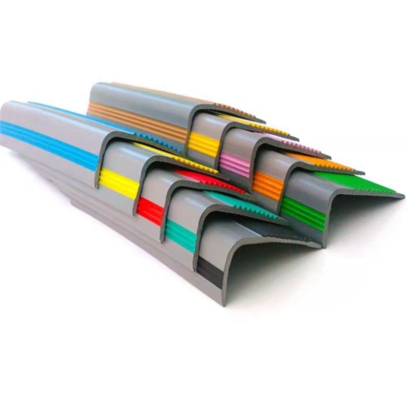 colorful indoor non-slip plastic step cover pvc vinyl rubber stair treads