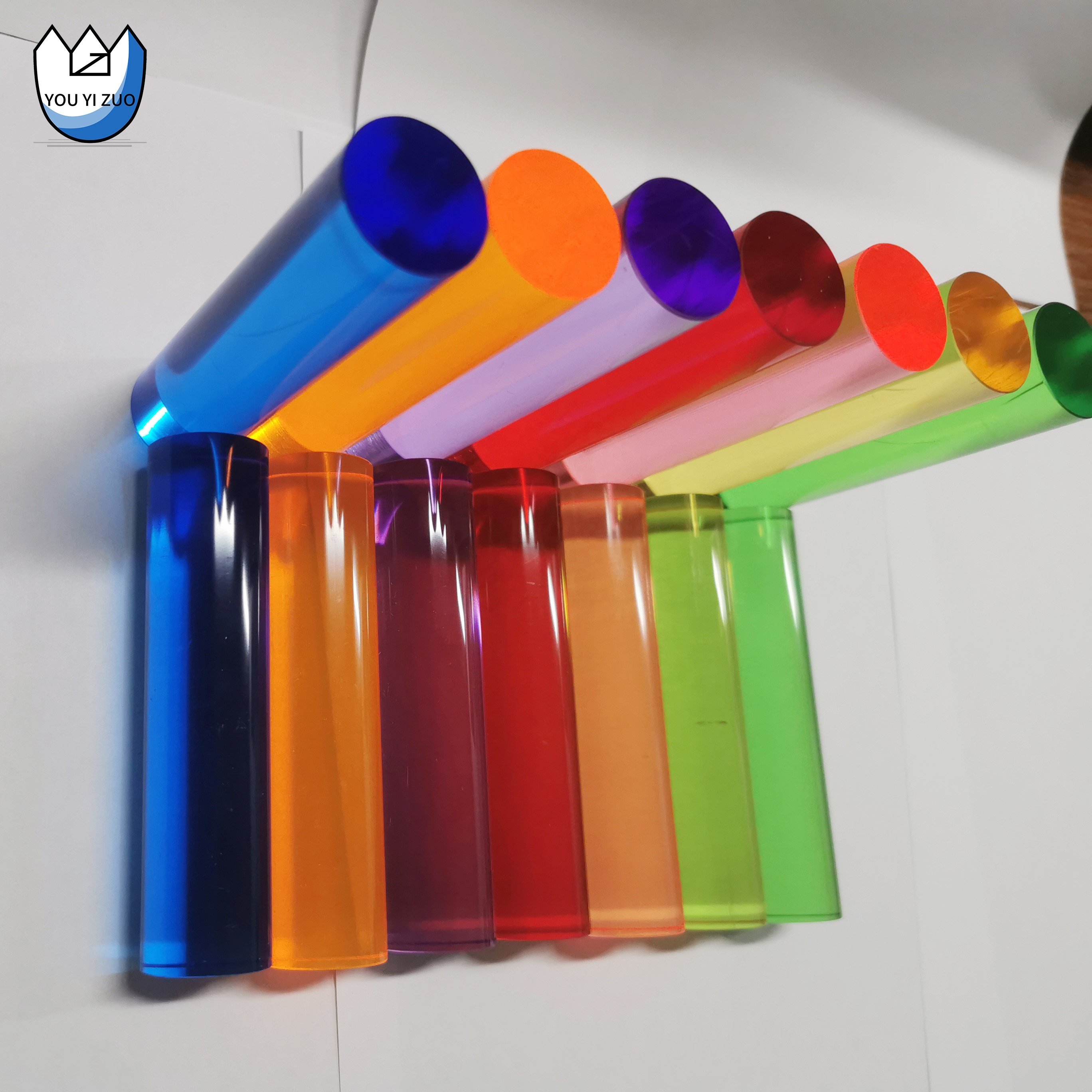 YOUYIZUO Colored PMMA Bar Furniture Cast Tube Transparent Bubble Acrylic Rods Colored Led Bar Table
