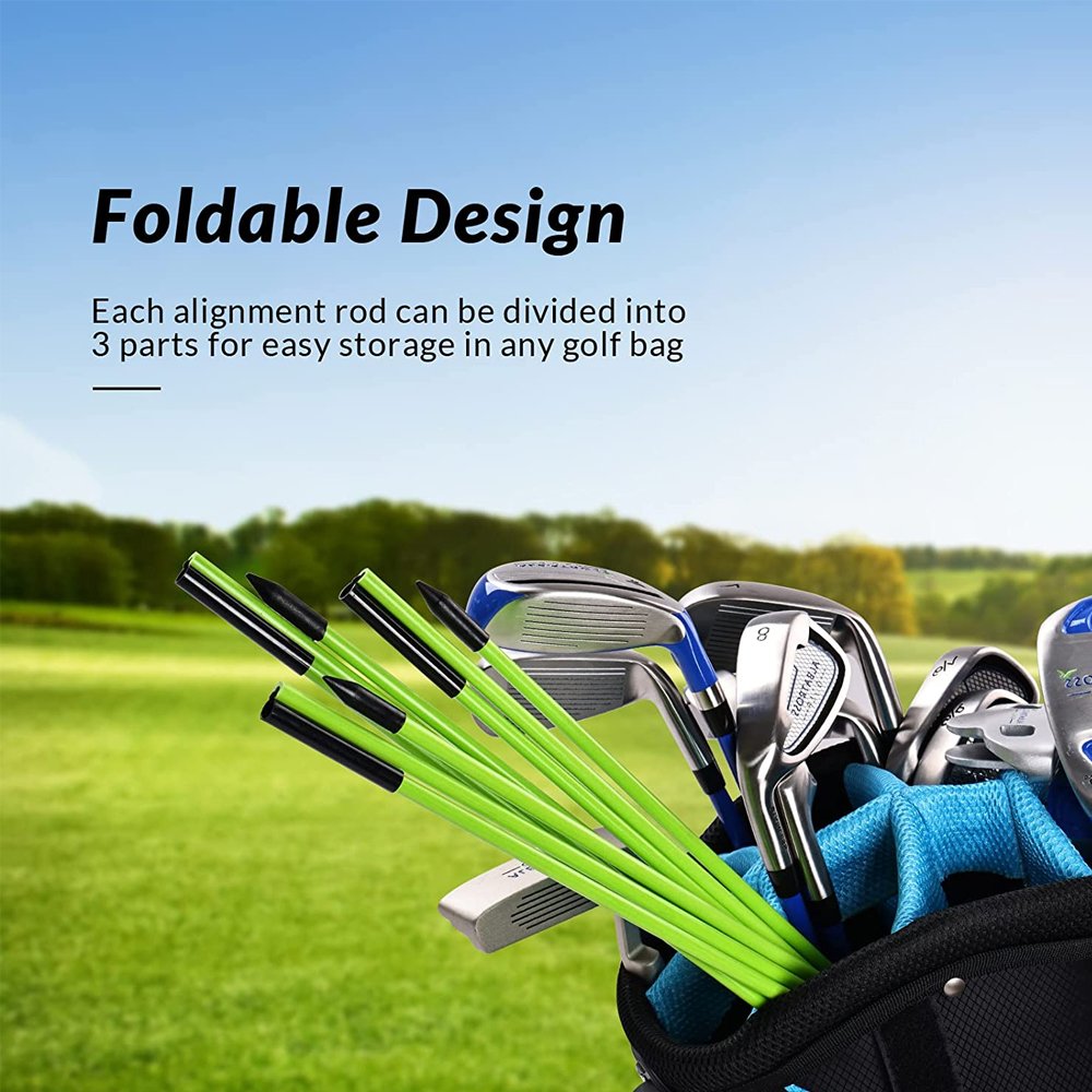 High Quality Golf Swing Training Aids Foldable Design 3 Pack Plastic Golf Practice Alignment Sticks Rods
