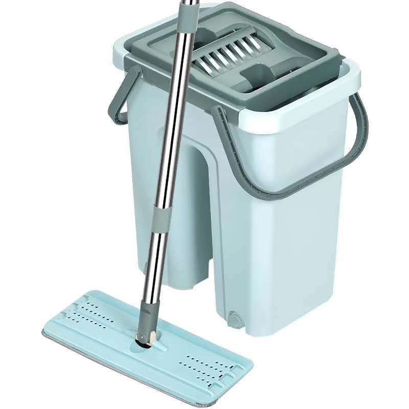 2024 Factory Supply Household Flat Mop and Bucket Set High Quality Dry and Wet Squeeze Mop 360 Rotating for Floor Usage Durable