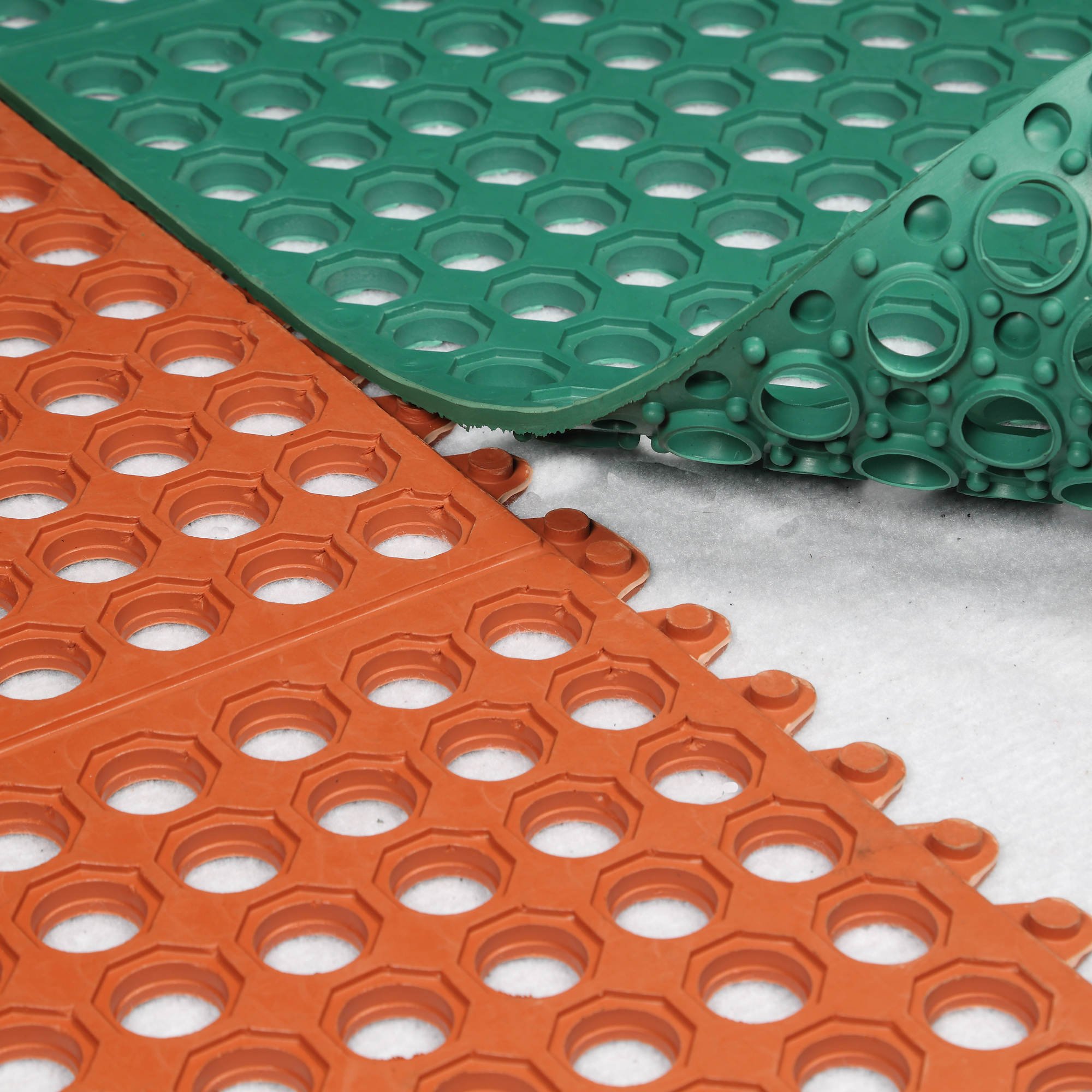 Anti Slip Holes Hollow Ring Restaurant Kitchen Garden Floor Rubber Mat, Rubber Anti-fatigue Drainage Mat