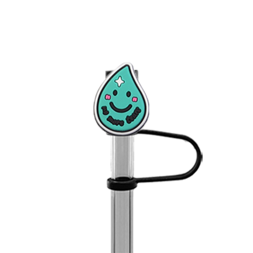 Wholesale 10mm Silicone Summer Good Mood Straw Topper Cover Club Bar Drinking Custom Straw Topper Party Reusable Promotion Gifts