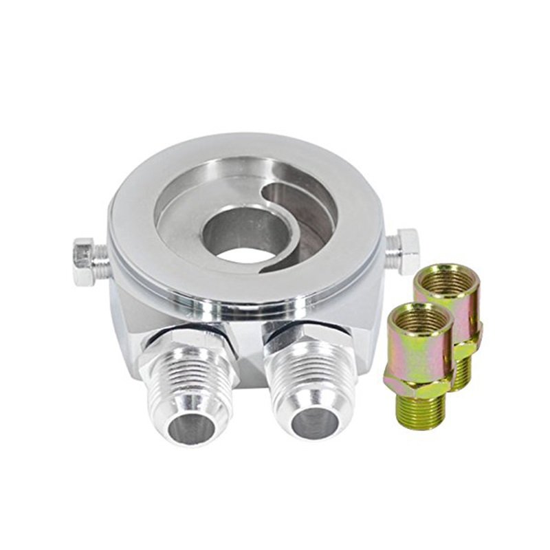 Universal Oil Cooler Sandwich Adapter With In Line Oil Thermostat Oil Sandwich Plate