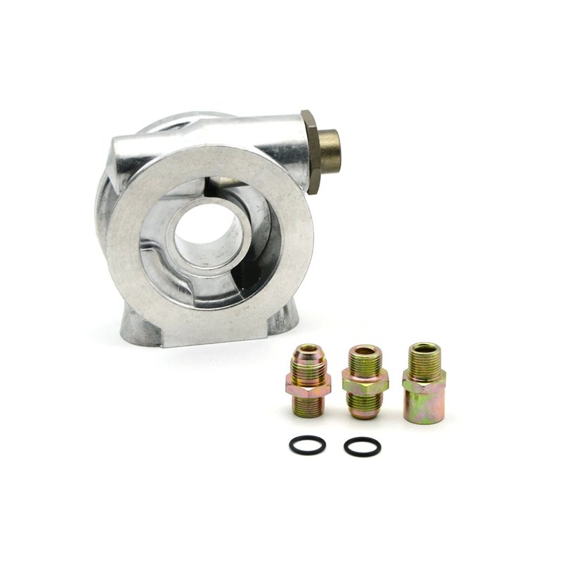 Universal Oil Cooler Sandwich Adapter With In Line Oil Thermostat Oil Sandwich Plate