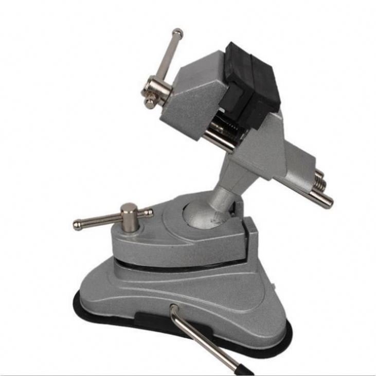 TEBAK rubber Base Portable Woodworking Aluminum Pivots Multi-Angle Vacuum bench vise