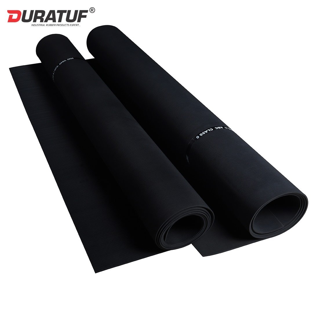 DURATUF | Heavy Duty ASTM CLASS 2 TYPE-I Insulating Mats Lightweight Rubber Sheet Non-Slip Wear Resistant Flooring Sheet Cutting