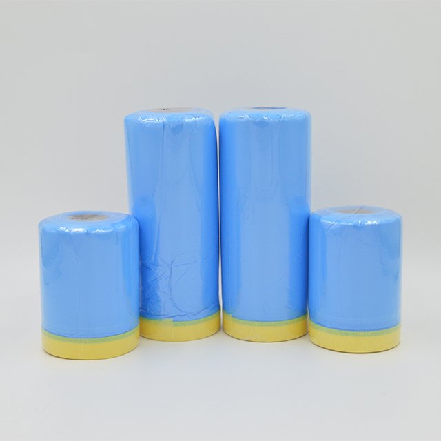 Wholesale pe plastic masking film for autocarboat painting, auto paint plastic masking film pre taped