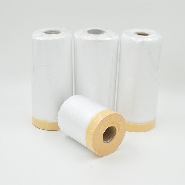 Wholesale pe plastic masking film for autocarboat painting, auto paint plastic masking film pre taped