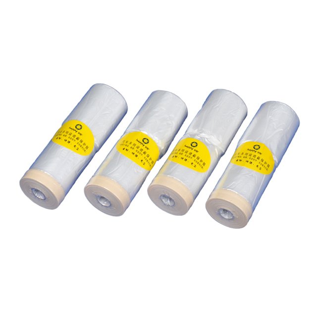 Wholesale pe plastic masking film for autocarboat painting, auto paint plastic masking film pre taped