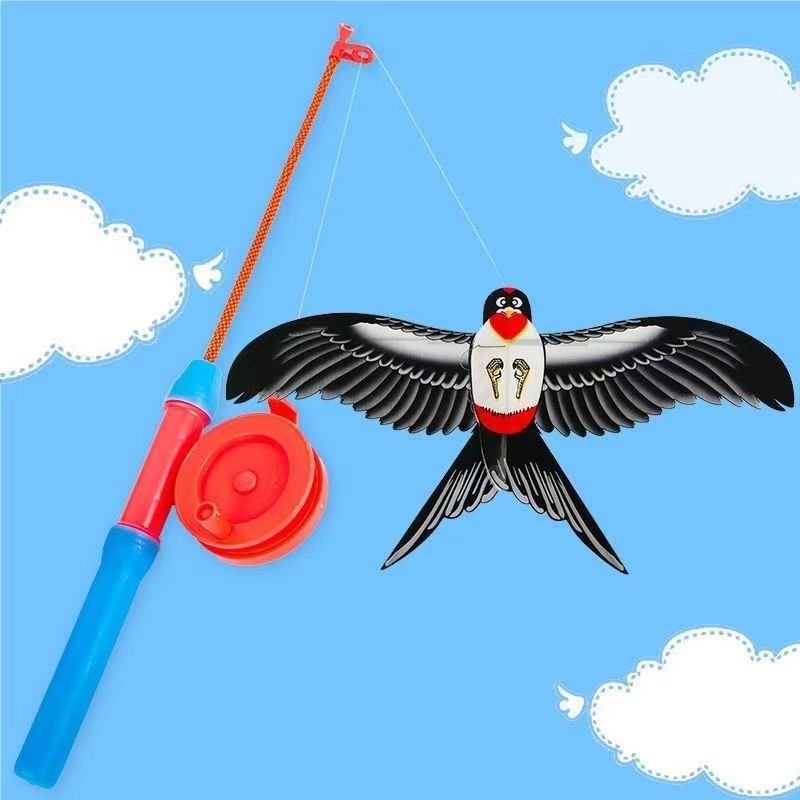 Weifang Hongyun fishing rod kite cartoon children dynamic kite miniature plastic toys parrot eagle swallow Kite