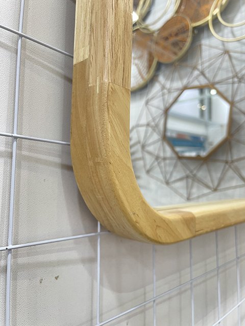 69 Wholesale Rural style Indoor Square wooden Wall Mirrors Large Solid Rubber Natural Wood Frame Mirror for bathroom Living Room