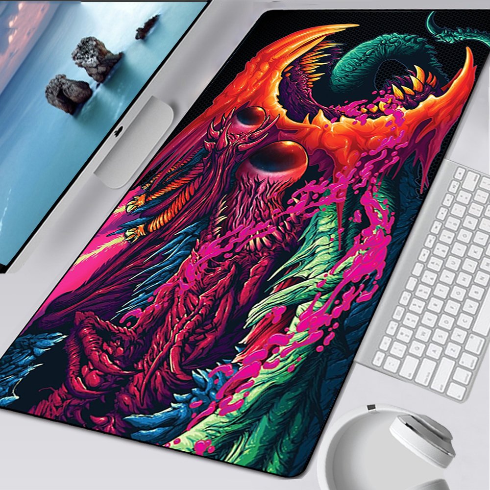 Large Mouse Pad Gaming Mousepad Anti- Natural Rubber Keyboard Desk Mat with Locking CSGO Hyper Beast AWP Game Mouse Mat