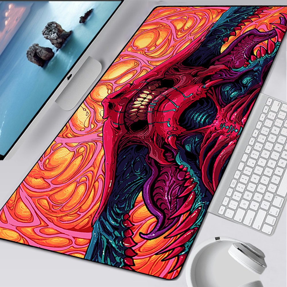 Large Mouse Pad Gaming Mousepad Anti- Natural Rubber Keyboard Desk Mat with Locking CSGO Hyper Beast AWP Game Mouse Mat