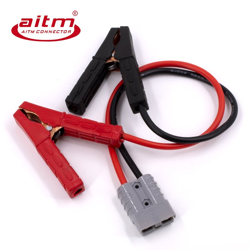 Andersons 50A Connector 300mm 6AWG power cores with 12V Alligator Clips ending for electric vehicles automotive