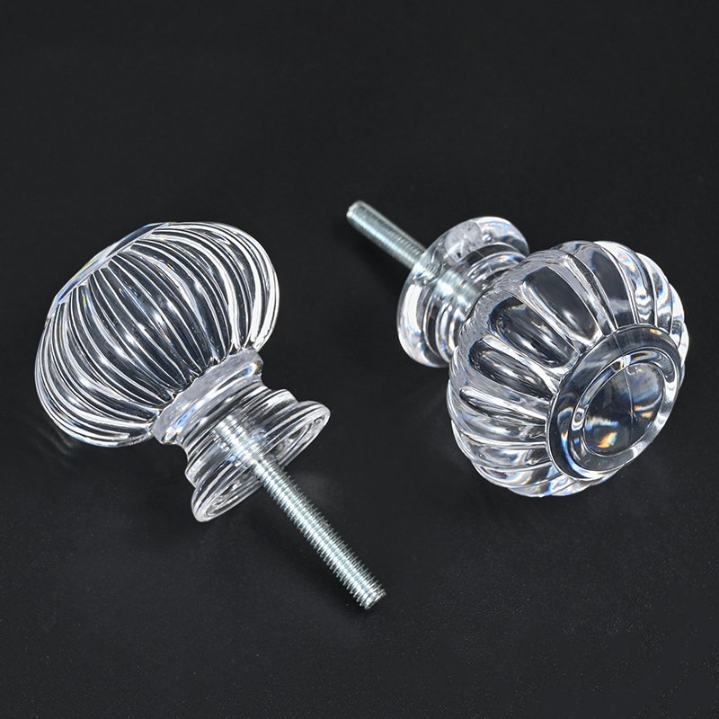 Pumpkin Shaped Clear Acrylic Crystal Curtain Finials for Curtain Pole Finials Drapery Rods Hardware