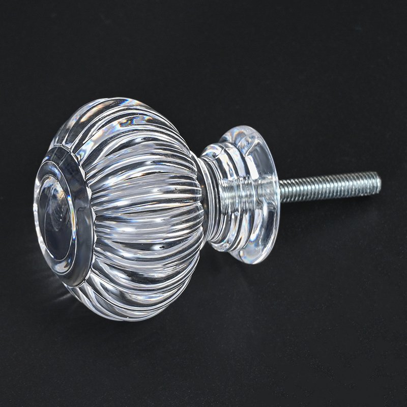 Pumpkin Shaped Clear Acrylic Crystal Curtain Finials for Curtain Pole Finials Drapery Rods Hardware