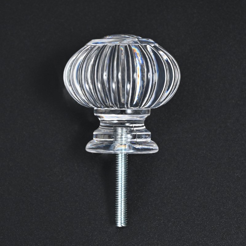 Pumpkin Shaped Clear Acrylic Crystal Curtain Finials for Curtain Pole Finials Drapery Rods Hardware