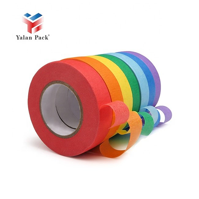 Custom Design Colored Adhesive Paper Masking Tape Jumbo Roll
