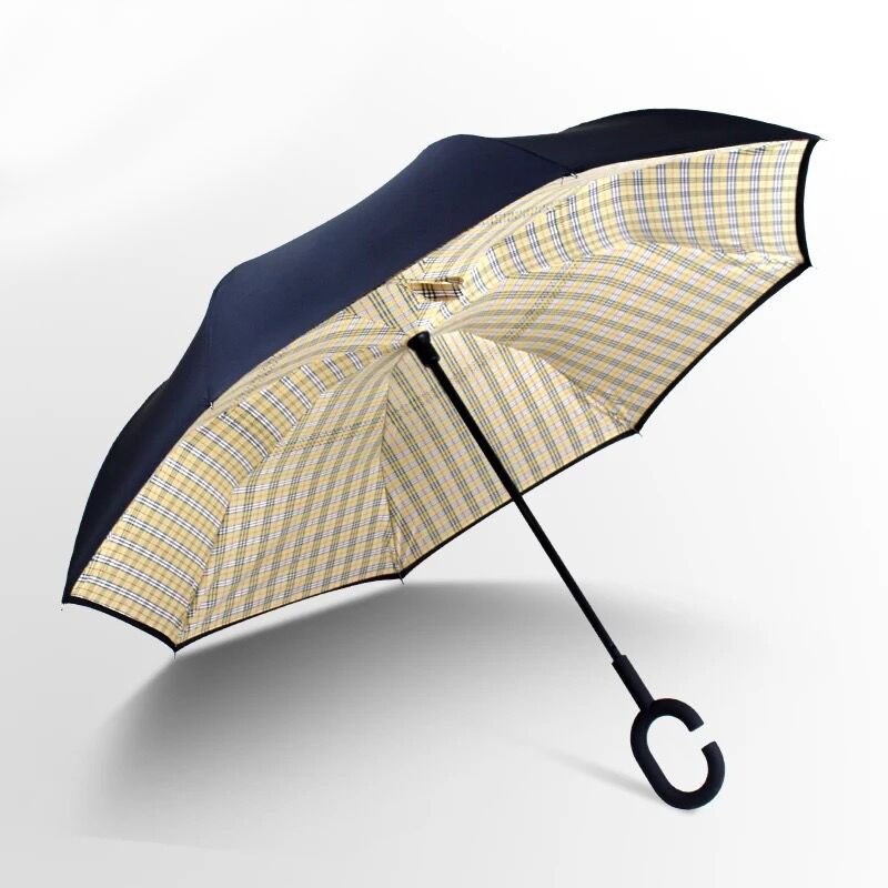 New Windproof Travel inverse Wind Resistant Umbrella fashion design inverted umbrella long Folding and Portable Purse Umbrellas
