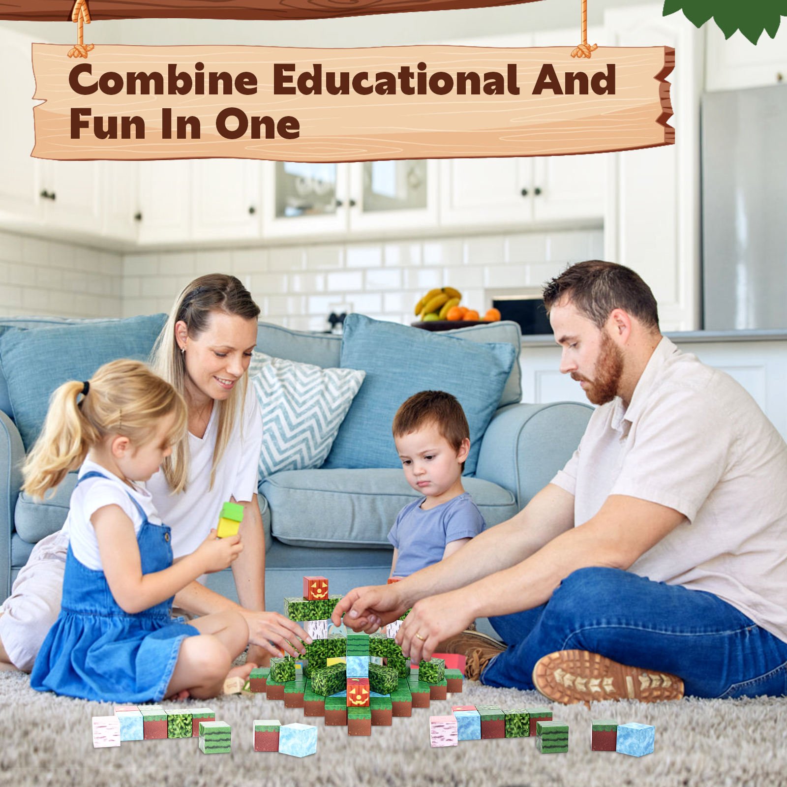 Magnetic Rod Creative DIY Cubes Puzzle Decompression Toy Children's Gift Magnet Tiles