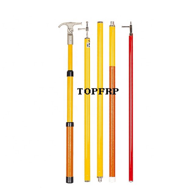 High Voltage Insulation Fiberglass Telescoping Operating Rod Adjustable Hot Stick